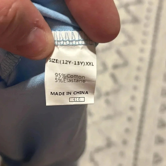 Cap Sleeve Shirt Light Blue Size 12Y-13Y youth XXL - Picture 3 of 3